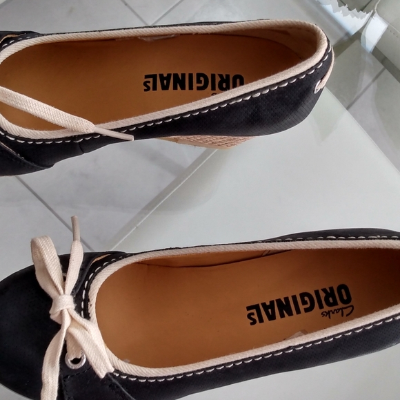 Clarks Originals Womens Wedge Closed Toe Sandals Espadrilles Size 6 Black - Picture 7 of 10